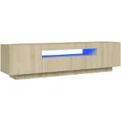 The Living Store TV-Schrank mit LED-Leuchten Sonoma-Eiche 160x35x40 cm