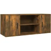 The Living Store TV-Schrank Räuchereiche 100x35x40 cm Holzwerkstoff