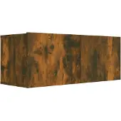 The Living Store TV-Schrank Räuchereiche 80x30x30 cm Holzwerkstoff