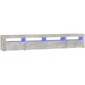 The Living Store TV-Schrank mit LED-Leuchten Betongrau 240x35x40 cm