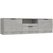 The Living Store TV-Schrank Betongrau 140x35x40 cm Holzwerkstoff
