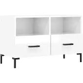 The Living Store TV-Schrank Hochglanz-Weiß 80x36x50 cm Holzwerkstoff
