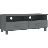 The Living Store TV-Schrank HAMAR Dunkelgrau 106x40x40 cm Massivholz Kiefer