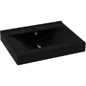 The Living Store Luxus-Waschbecken mit Hahnloch Matt-Schwarz 60x46 cm Keramik