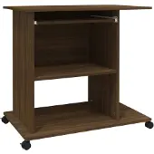 The Living Store Schreibtisch Braun Eichen-Optik 80x50x75 cm Holzwerkstoff
