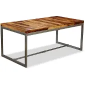 The Living Store Esstisch Massivholz und Stahl 180 cm
