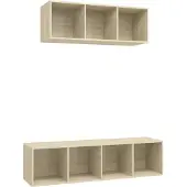 The Living Store 2-tlg. TV-Schrank-Set Sonoma-Eiche Holzwerkstoff