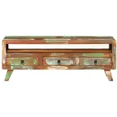 The Living Store TV-Schrank Mehrfarbig 110x30x40 cm Altholz Massiv