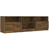 The Living Store TV-Schrank Räuchereiche 150x33,5x45 cm Holzwerkstoff