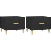The Living Store Couchtische 2 Stk. Schwarz 50x50x40 cm Holzwerkstoff