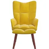 The Living Store Relaxsessel mit Hocker Senfgelb Samt