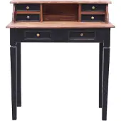 The Living Store Schreibtisch mit Schubladen 90x50x101 cm Altholz Massiv