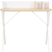 The Living Store Schreibtisch Weiß und Natur 80x50x84 cm