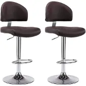The Living Store Barhocker 2 Stk. Braun Kunstleder