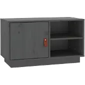 The Living Store TV-Schrank Grau 70x34x40 cm Massivholz Kiefer