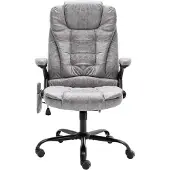 The Living Store Bürostuhl mit Massagefunktion Hellgrau Wildleder-Optik