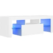 The Living Store TV-Schrank mit LED-Leuchten Weiß 120x35x40 cm