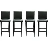 The Living Store Barshocker 4 Stk. Schwarz Kunstleder