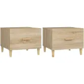 The Living Store Couchtische 2 Stk. Sonoma-Eiche 50x50x40 cm Holzwerkstoff