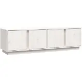 The Living Store TV-Schrank Weiß 140x40x40 cm Massivholz Kiefer