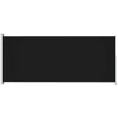 The Living Store Seitenmarkise Ausziehbar 180x500 cm Schwarz