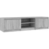 The Living Store TV-Schrank Grau Sonoma 140x40x35,5 cm Holzwerkstoff
