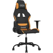 The Living Store Gaming-Stuhl mit Massagefunktion Schwarz und Orange Stoff