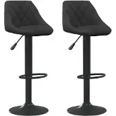 The Living Store Barhocker 2 Stk. Schwarz Samt