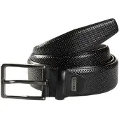 MONTI Synthetikgürtel "CAMBRIDGE", Herren, Gr. 110, schwarz, Leder, Gürtel Synthetikgürtel, 3,5 cm breit, Klassisch-Business, kürzbar, bis Gr.125