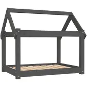 The Living Store Hundebett Grau 81x60x70 cm Massivholz Kiefer