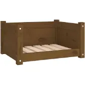 The Living Store Hundebett Honigbraun 55,5x45,5x28 cm Massivholz Kiefer