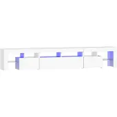 The Living Store TV-Schrank mit LED-Leuchten Weiß 230x36,5x40 cm