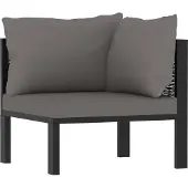 The Living Store Sofa-Eckelement mit Linker Armlehne Poly Rattan Anthrazit