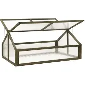 The Living Store Gewächshaus Grau 114x80x50 cm Tannenholz