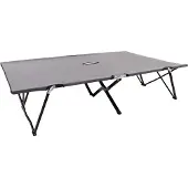 The Living Store Klappbare Sonnenliege für 2 Personen Grau Stahl