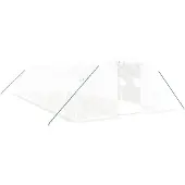 The Living Store Gewächshaus mit Stahlrahmen Weiß 40 m² 10x4x2 m
