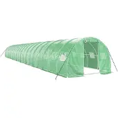 The Living Store Gewächshaus mit Stahlrahmen Grün 60 m² 20x3x2 m