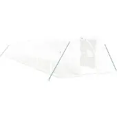 The Living Store Gewächshaus mit Stahlrahmen Weiß 48 m² 16x3x2 m