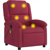 vidaXL Massagesessel Weinrot Samt