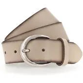 Tamaris Ledergürtel "Charlotte Silver", Damen, Gr. 85, beige, Leder, unifarben, Gürtel Ledergürtel, mit halbrunder Dornschließe in poliertem Silber, 4 cm breit