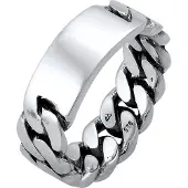KUZZOI Silberring "Ring Herren Siegelring Panzer Glieder Platte 925 Silber" Gr. 60, schwarz, Fingerringe, Herren, 60, Silber 925 (Sterlingsilber), Silberring