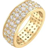 Elli Silberring PREMIUM "Ring Microsetting Zirkonia Weiß 925 Sterling Silber" Gr. 52, gold, Fingerringe, Damen, 52, Silber 925 (Sterlingsilber), Silberring