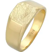 KUZZOI Siegelring "Ring Basic Siegelring Herren Quadrat Matt 925 Silber" Gr. 66, gold, Fingerringe, Herren, 66, ohne Stein, Silber 925 (Sterlingsilber), 11mm, Siegelring