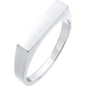Elli Siegelring "Ring Siegelring Rechteck Pinky Ring 925 Silber" Gr. 46, silber, Fingerringe, Damen, 46, ohne Stein, Silber 925 (Sterlingsilber), 9mm, Siegelring