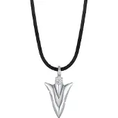 KUZZOI Halskette Pfeil Arrow Spitze Anhänger Echtleder 925 Silber Kuzzoi Silber