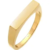 Elli Siegelring "Ring Siegelring Rechteck Pinky Ring 925 Silber" Gr. 54, gold, Fingerringe, Damen, 54, ohne Stein, Silber 925 (Sterlingsilber), 9mm, Siegelring