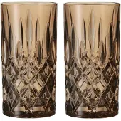Nachtmann Longdrinkglas "Longdrinkgläser Noblesse 395 ml 2er Set", braun (tobacco), Glas, Trinkgefäße, Longdrinkglas