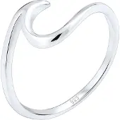Elli Silberring "Ring Wellen Wave Maritim Meer 925 Silber" Gr. 54, silber, Fingerringe, Damen, 54, Silber 925 (Sterlingsilber), Silberring