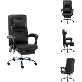 vidaXL Massage-Bürostuhl Schwarz Kunstleder - Bürostühle