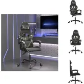vidaXL Gaming-Stuhl Schwarz und Tarnfarben Kunstleder - Gaming-Sessel